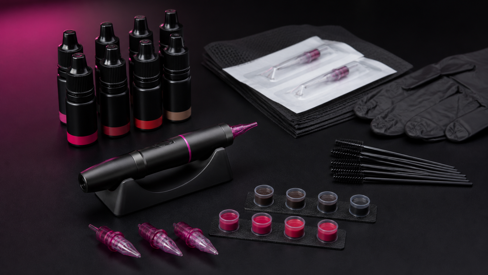 Professionelle Permanent-Make-up-Ausstattung mit Pigmenten
